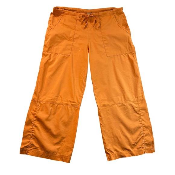 Be Present Pants - Be Present Agility Pants Womens Medium Orange Wide Leg Crop Yoga Made in USA